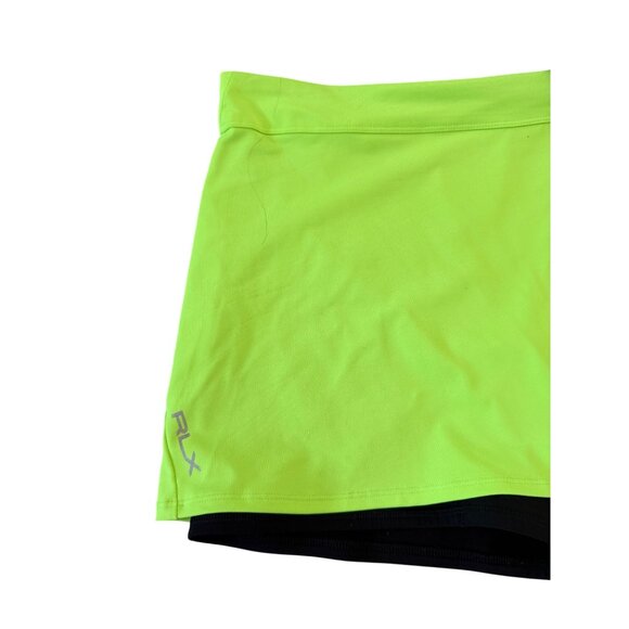 RLX RALPH LAUREN Active Neon Yellow Black Skort Size Large - Picture 6 of 7